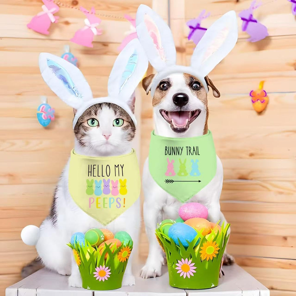 Bandana XGXHZYLC motif lapin et œuf Paques, touche festive.