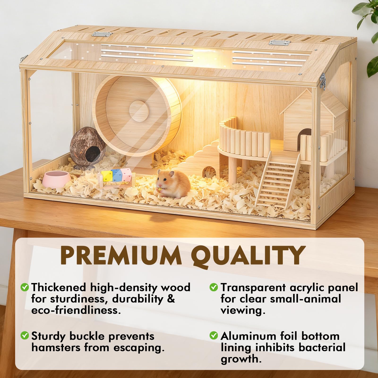 XiaZ cage hamster vue panoramique – paroi en acrylique pour observer facilement.