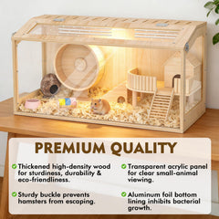 XiaZ cage hamster vue panoramique – paroi en acrylique pour observer facilement.