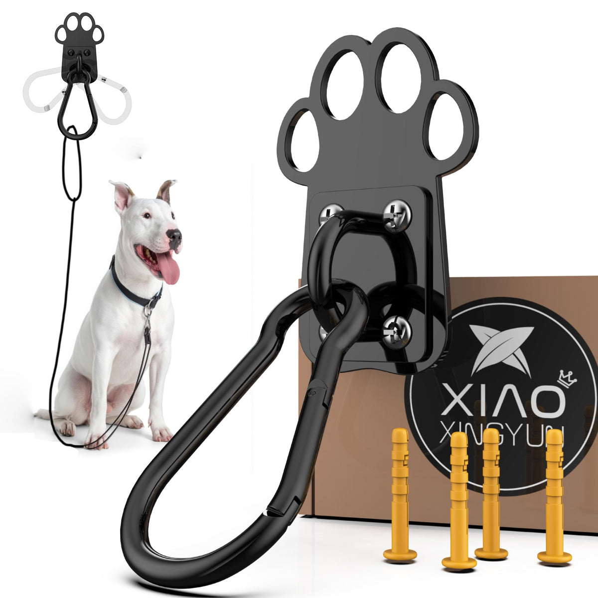XIAOXINGYUN support-laisse-mur fermeture automatique pour sécurité du chien.