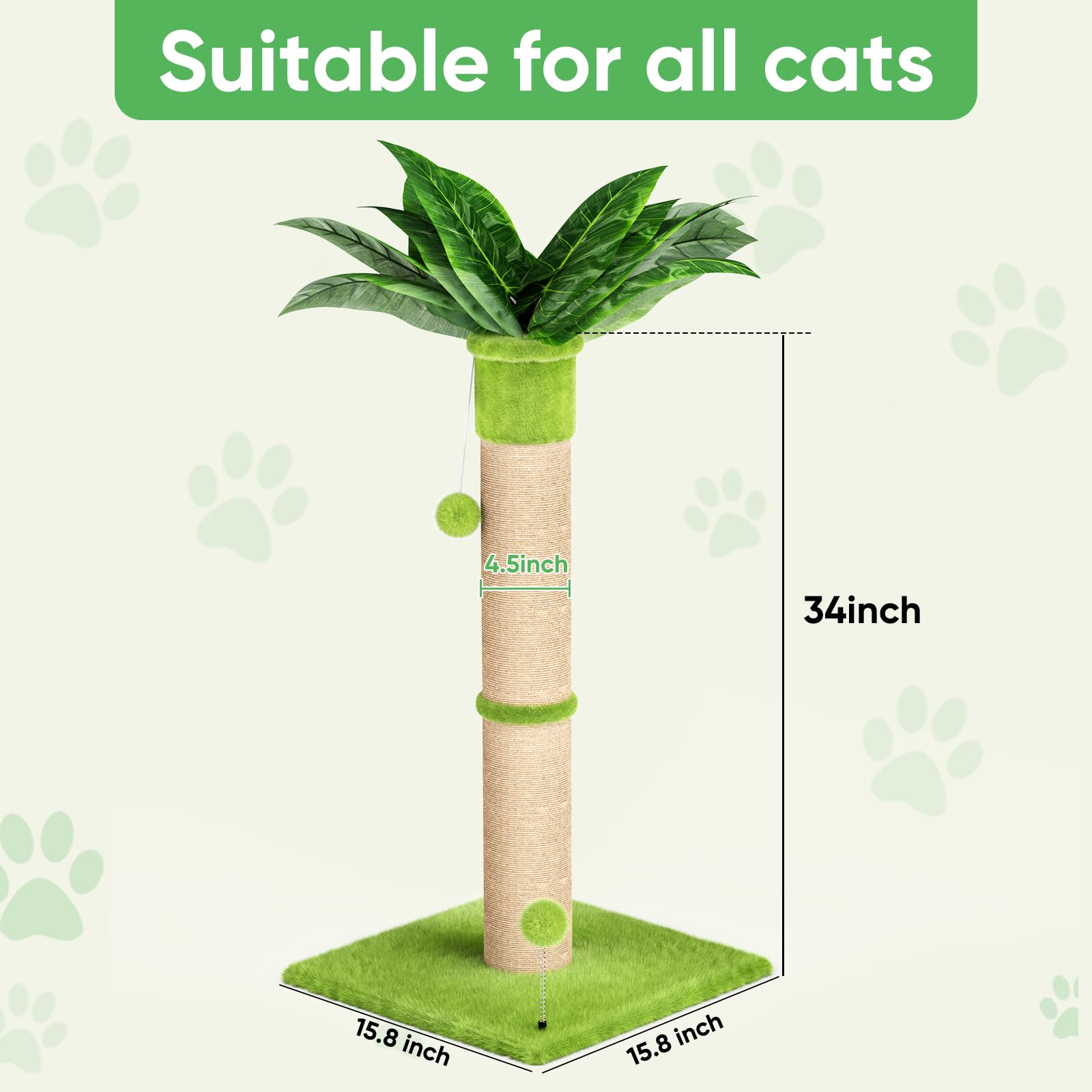 xiaz-grattoir-chat-diametre-tige-2-8-pouces: action douce et adaptée pour petits à moyens
