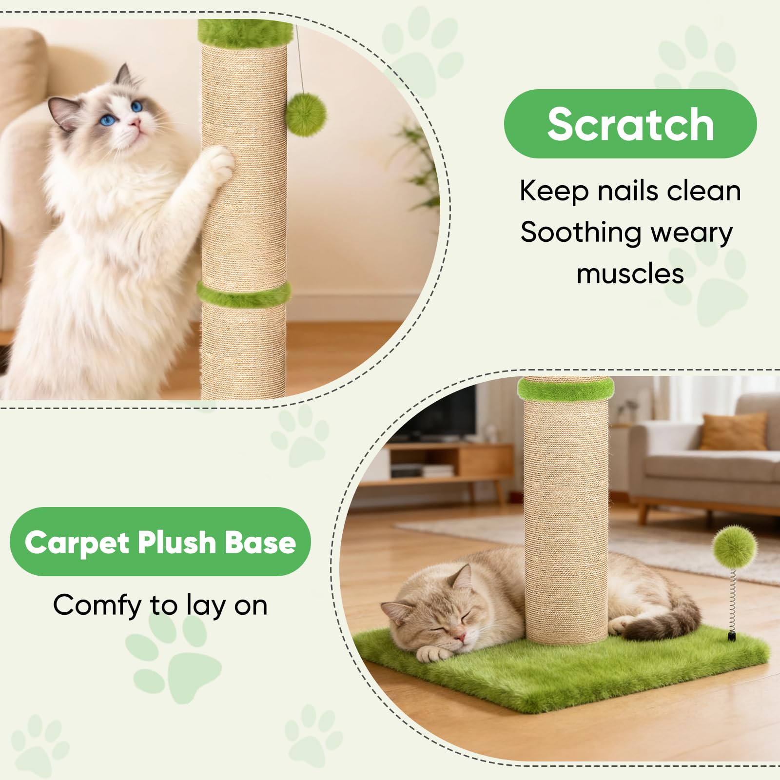 xiaz-grattoir-chat-diametre-tige-4-5-pouces: robustesse et confort pour chats de toutes tailles