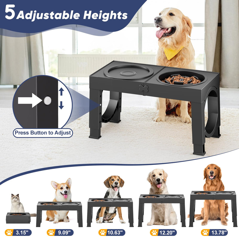 XiaZ hauteurs-reglables-bol quatre-niveaux adaptées à la taille du chien.