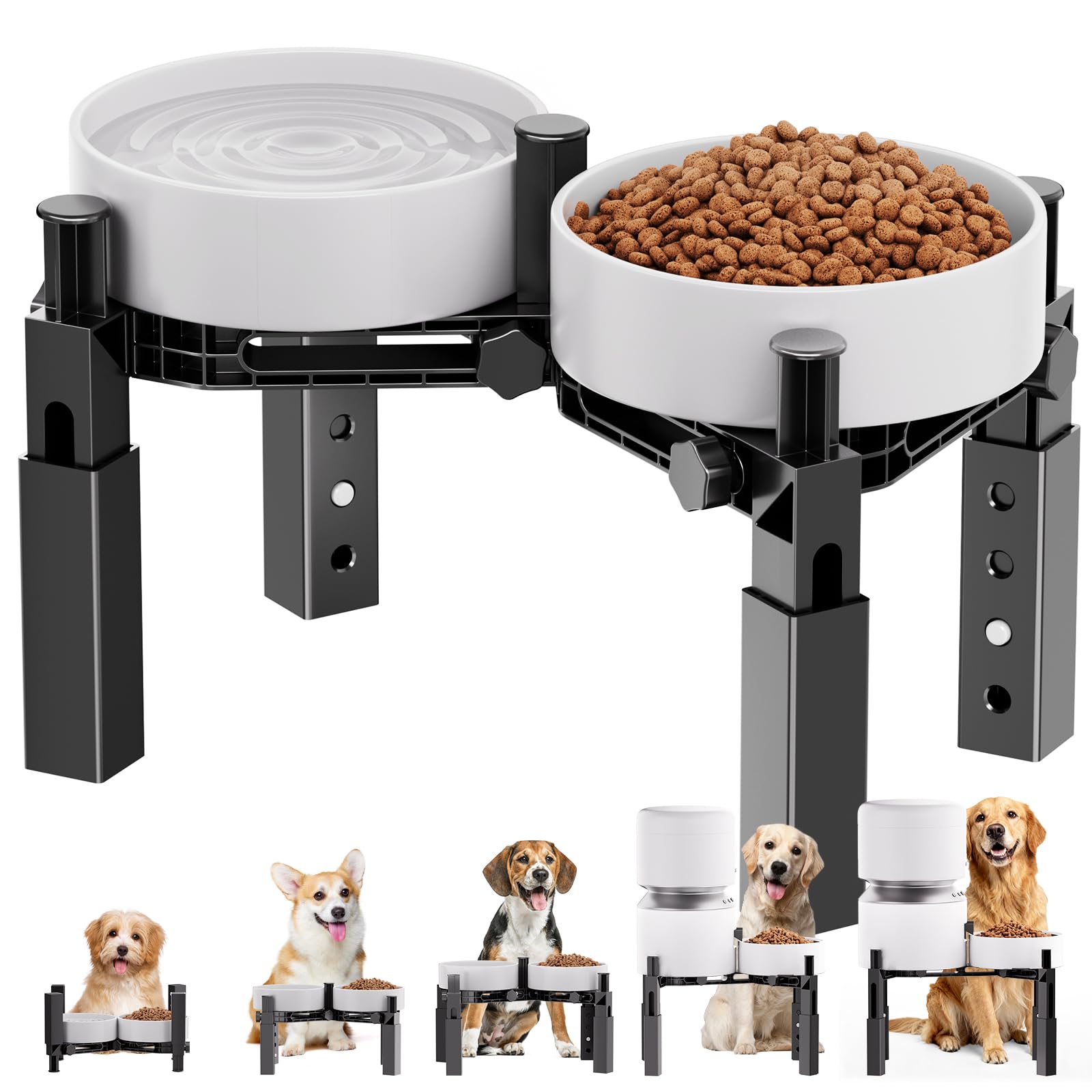 XIAZ support chien elevé avec hauteur reglable pour repas confortable.