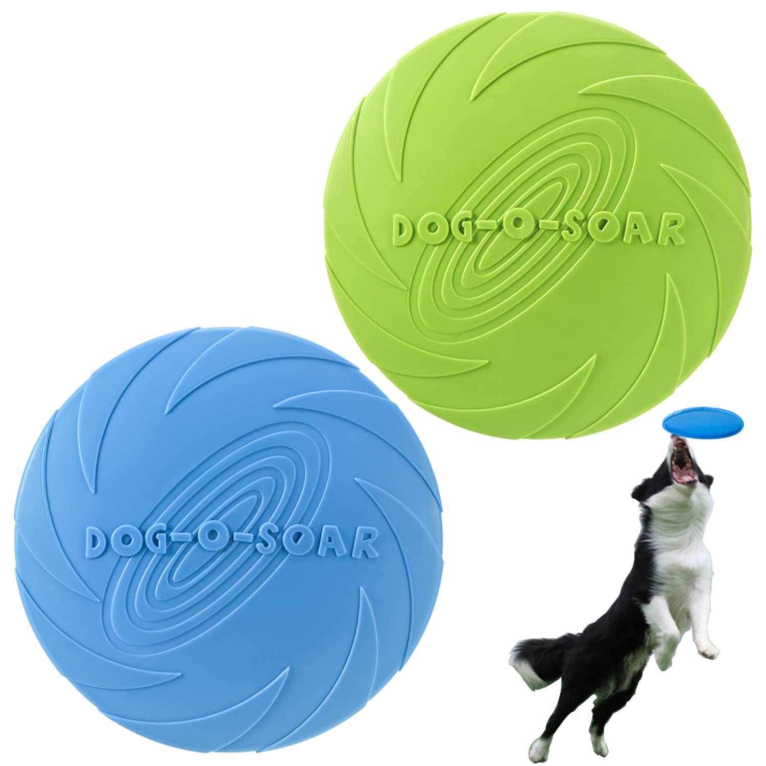 XIGOU Disque-volant pour chien, pack de 2, parfait pour l’extérieur.