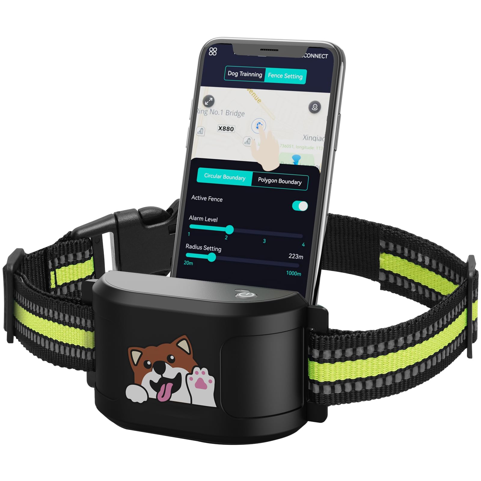 Interface conviviale XIMUSON pour configurer la barrière du chien