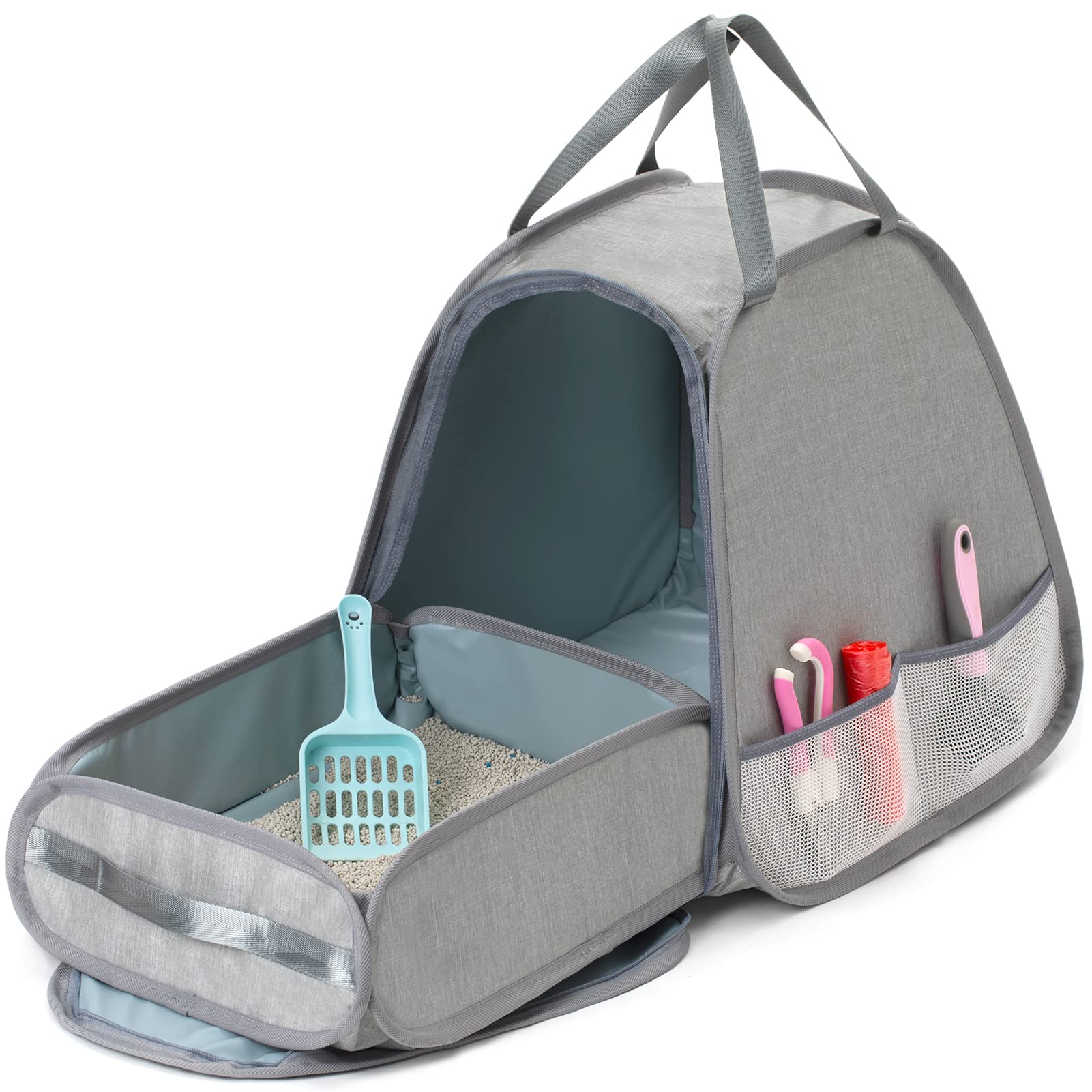 XingYunEr litière chat pliable en voyage, pratique et légère.