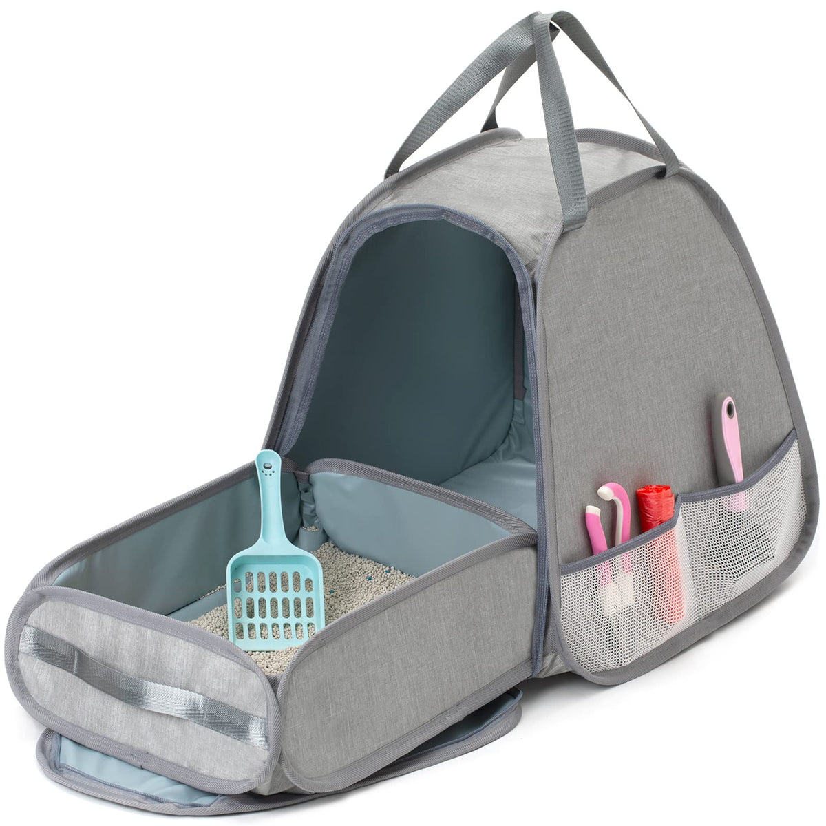 XingYunEr litière chat pliable en voyage, pratique et légère.