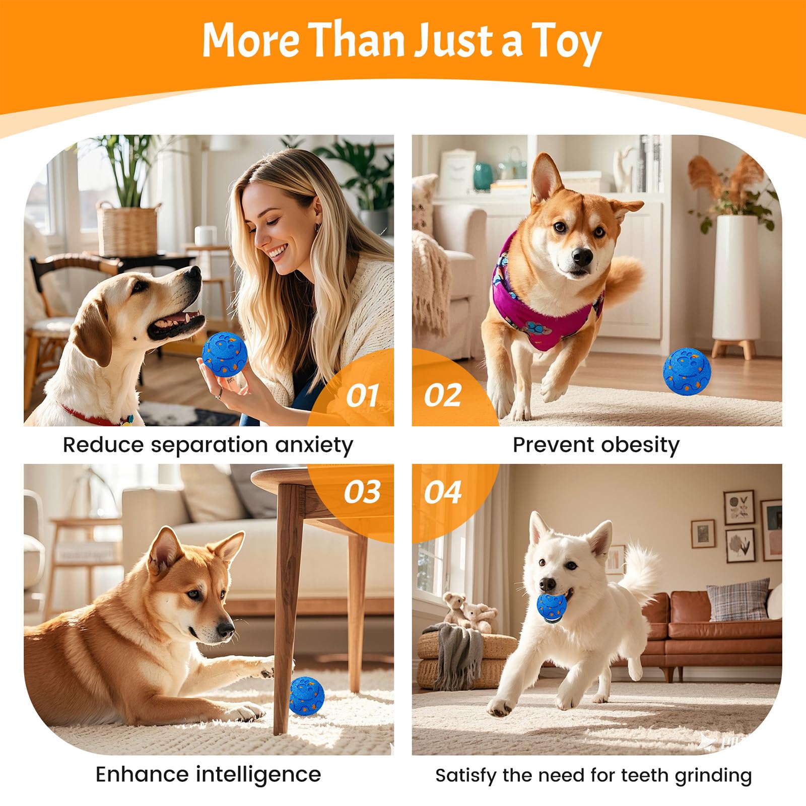 Balle Xingzuan, diamètre 8 cm, adaptée pour chiens moyens à grands.