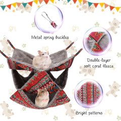 Hamac XINRUI avec crochets métal pour cage, accessoire robuste.