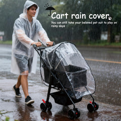 Poussette XINYI capote-imperméable protège l’animal de la pluie.
