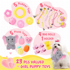 XIUGOAL peluches sonores en forme d’éléphant rose pour chiot