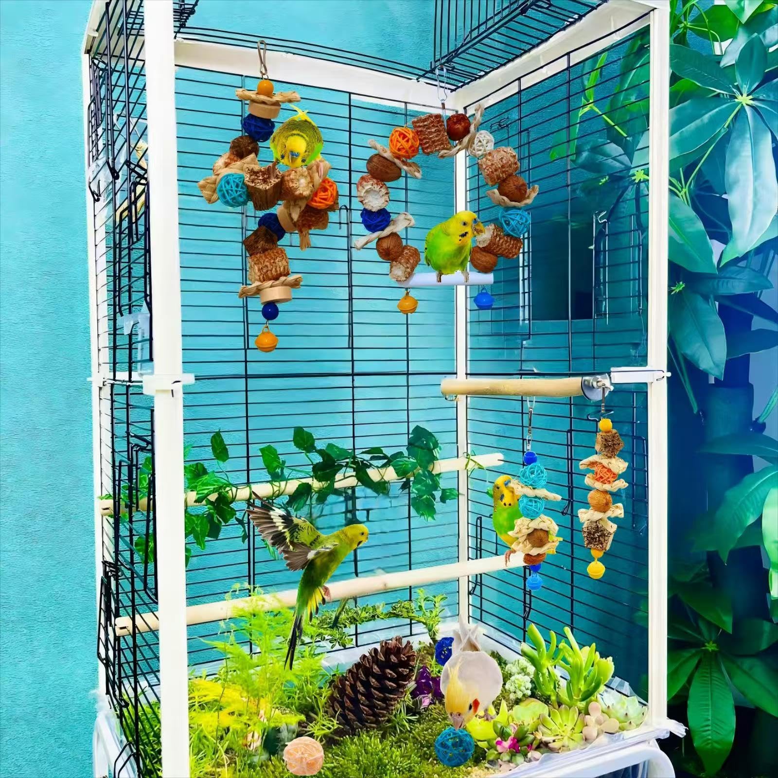 XLpeixin accessoire cage decoratif et pratique pour perruche