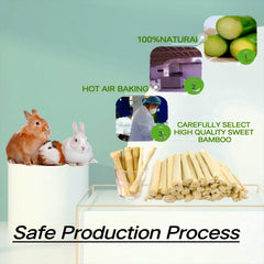 XLpeixin bâtonnets en bambou pour chinchilla, fibres naturelles pour mâchage sûr.