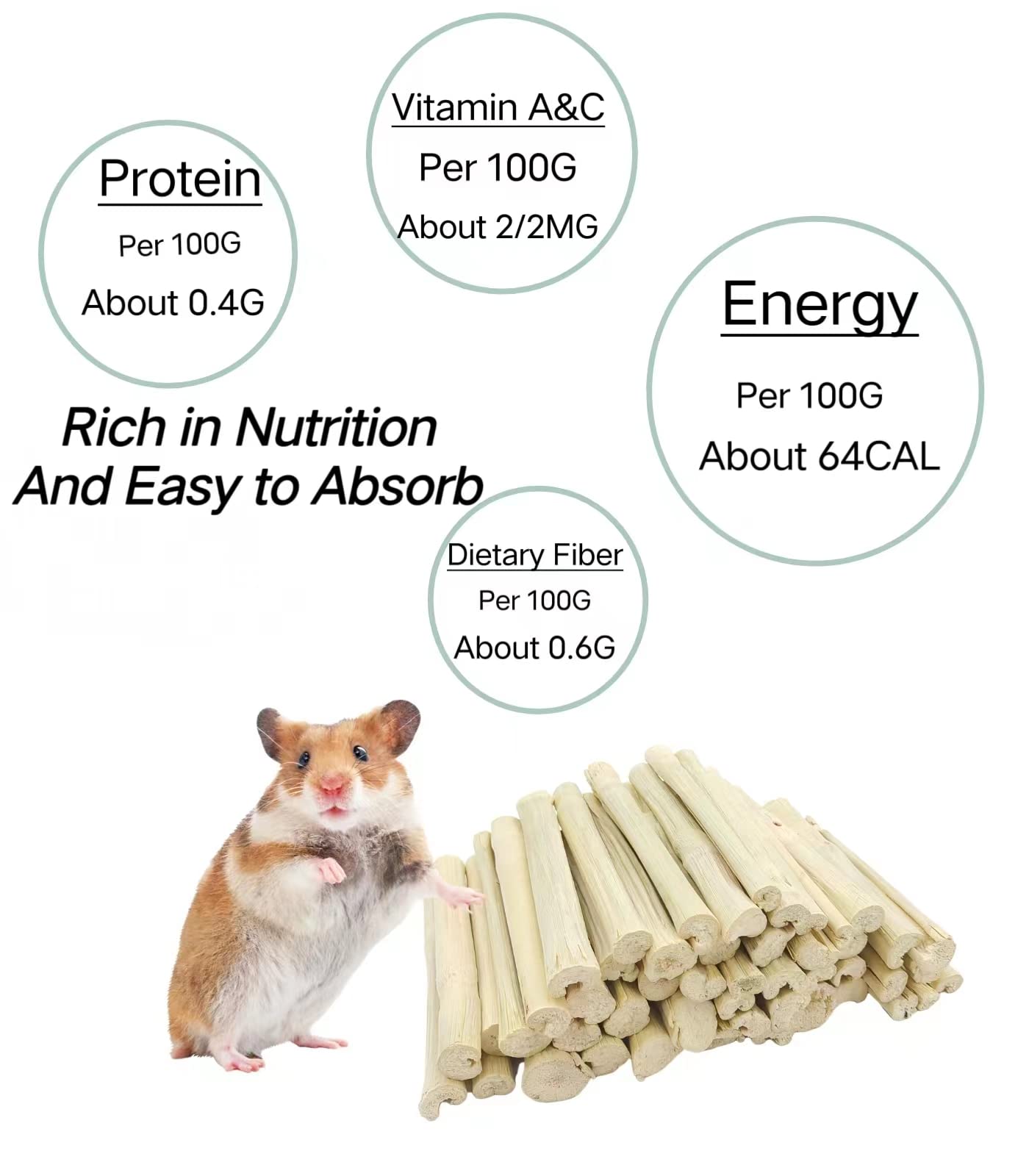 XLpeixin bâtonnets en bambou sans additifs, option saine pour petits rongeurs.