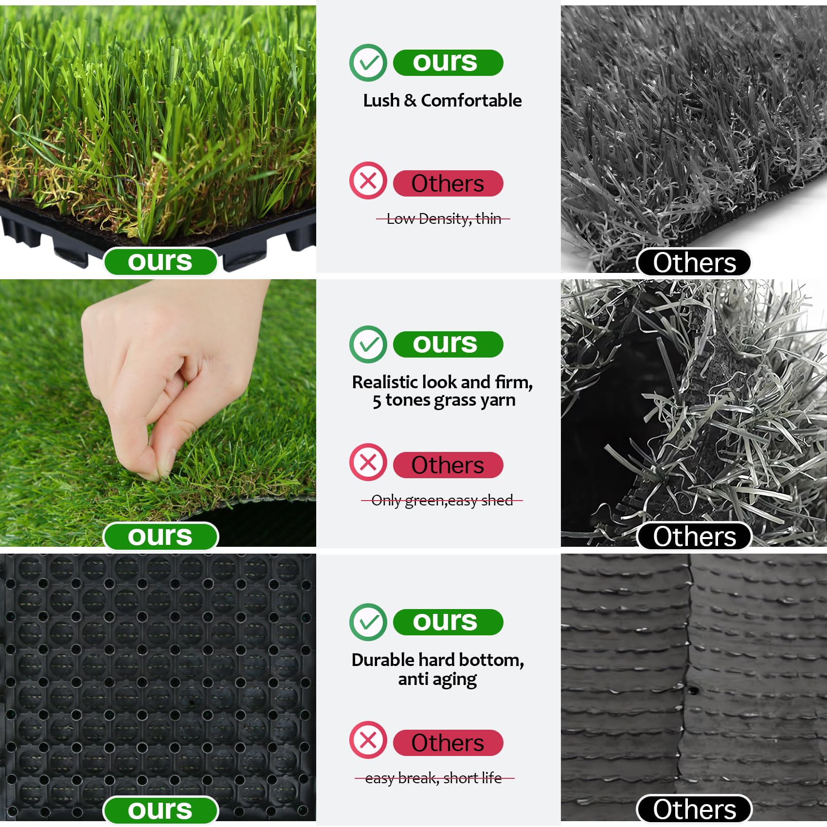 Dalles XLX TURF sans plomb, sécurité et durabilité