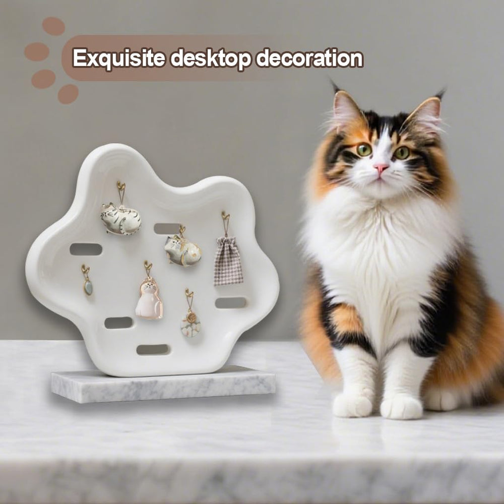 Porte-clés Xoprmey avec poils de chat, accessoire portable.
