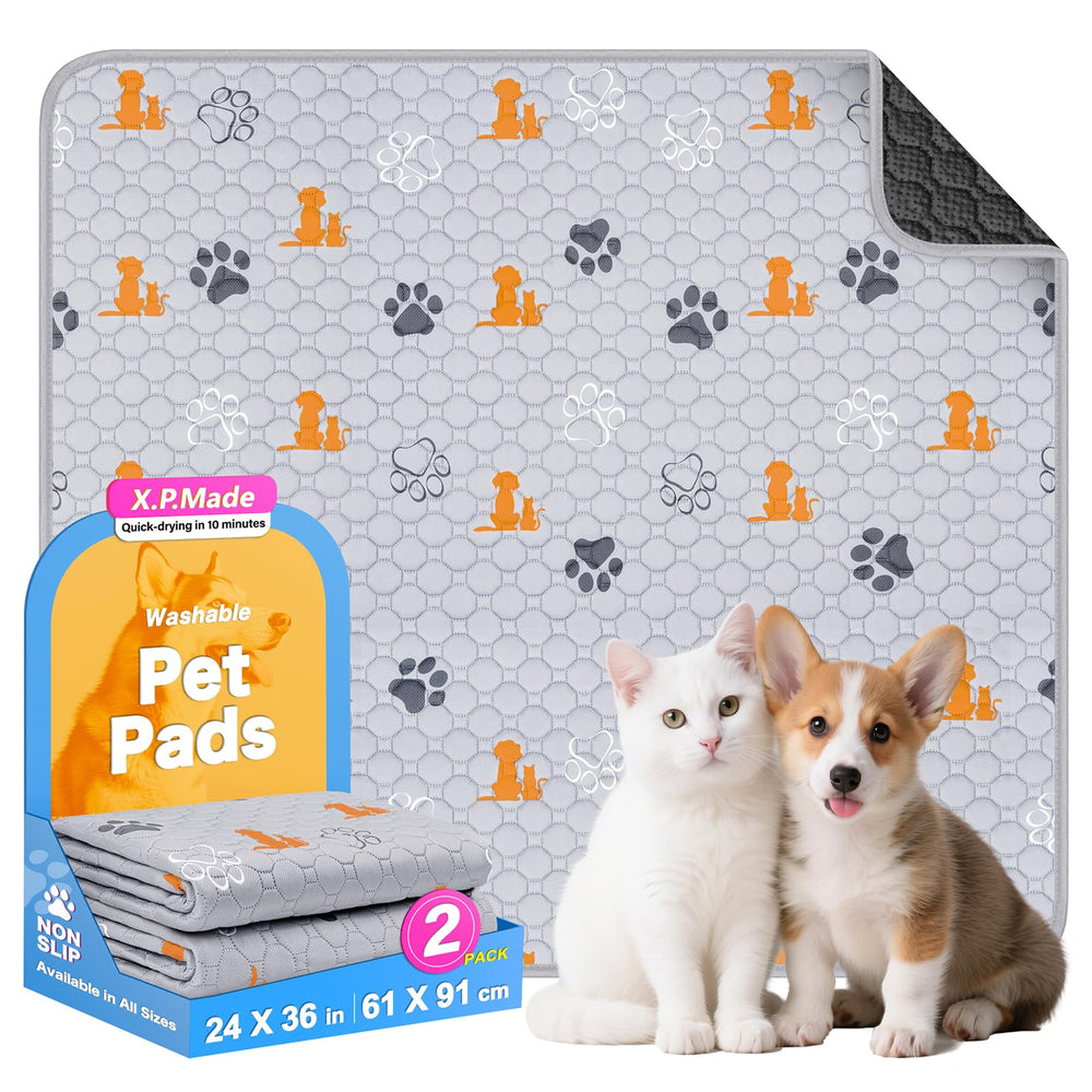 X.P.Made tapis-pipi lavables chiens 24x36 orange, protection durable et sans fuite pour sols.