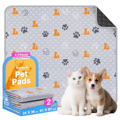 X.P.Made tapis-pipi lavables chiens 24x36 orange, protection durable et sans fuite pour sols.