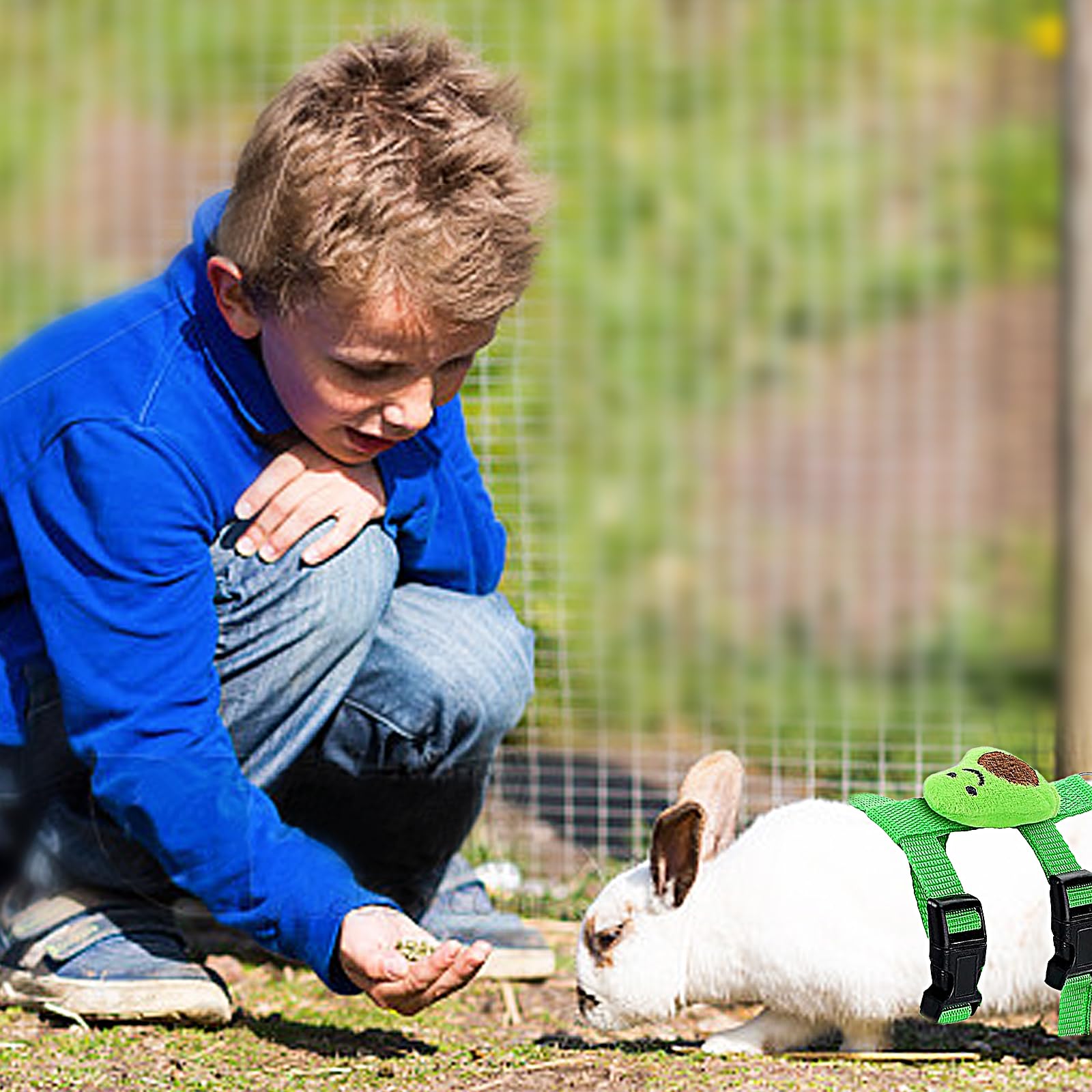 Harnais XPAPOV orange pour lapin, réglable et facile à enfiler.