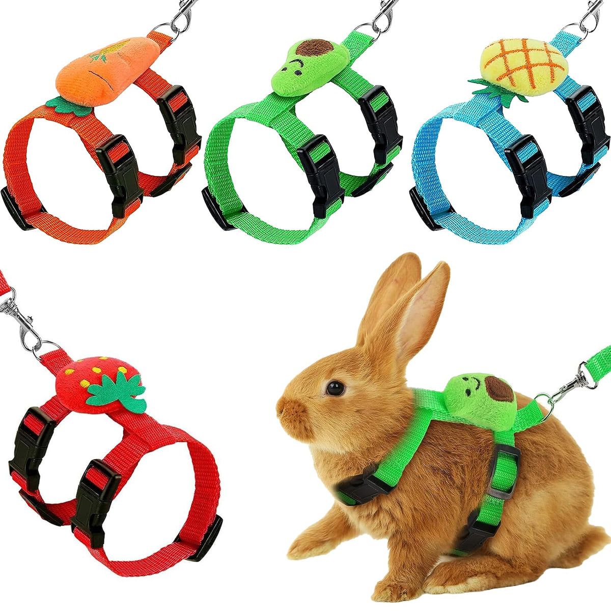 Harnais XPAPOV rouge pour lapin, confort et sécurité lors des promenades.