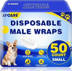 XPCARE couches jetables mâle chien — emballage pratique pour déplacements