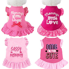 Robe XPUDAC pour chien petit rose ange, coton respirant et confort au quotidien