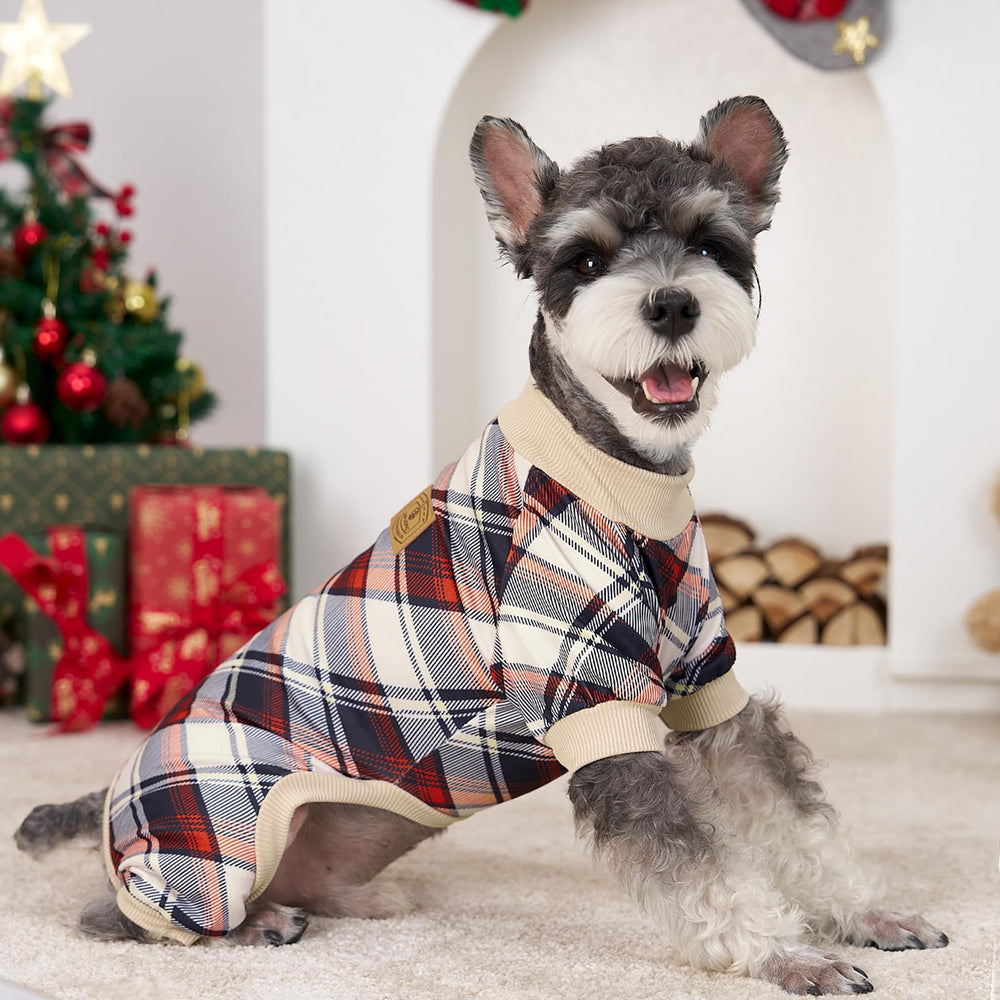 XPUDAC pyjama chien Noël plaid beige, doux et respirant.