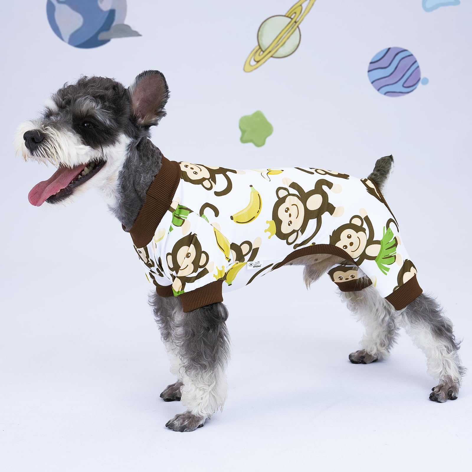 Pyjamas XPUDAC chien, coupe haute facilitant les pauses toilettes.