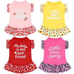 XPUDAC robe chien petit florale, idéale pour balades printanières et sorties festives.