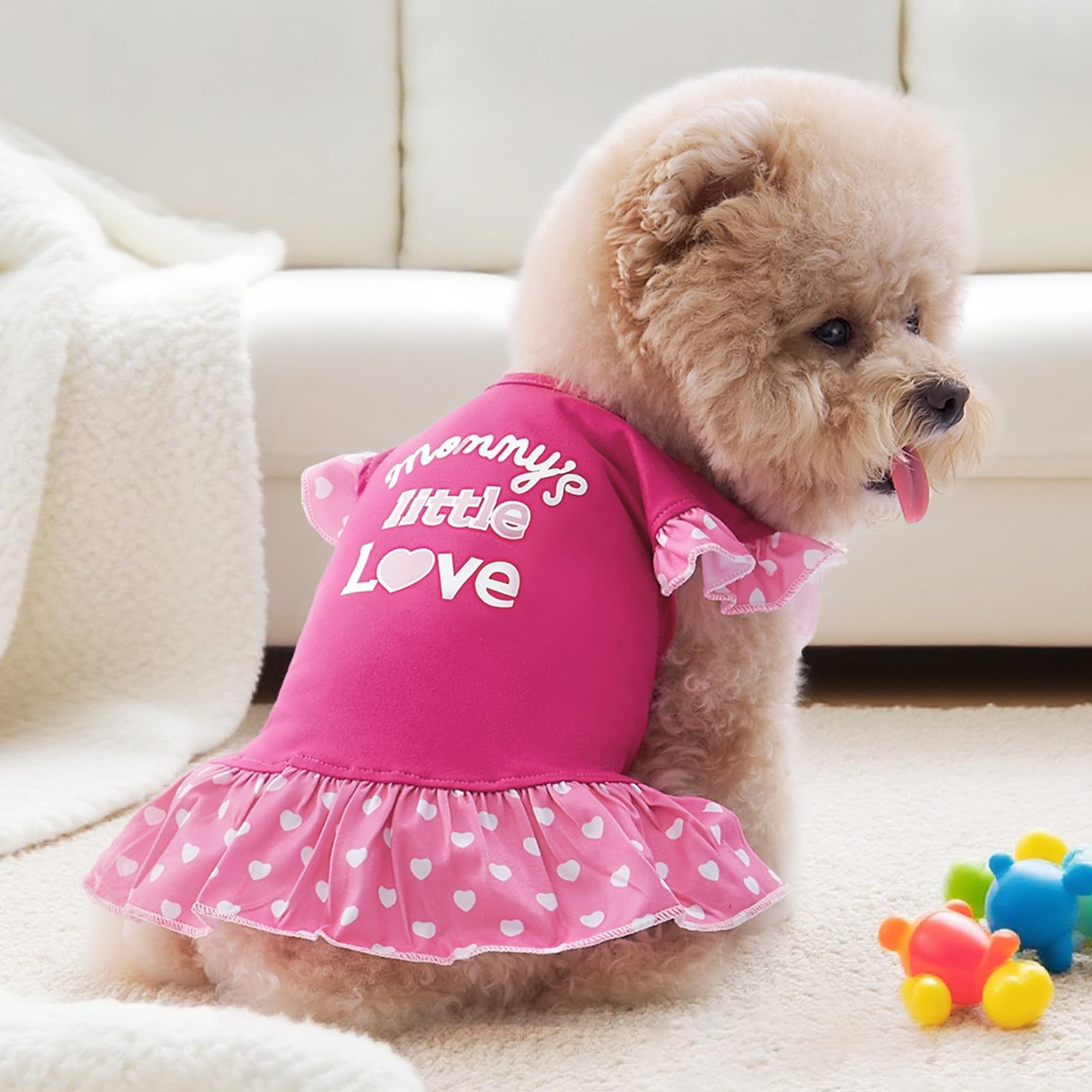 XPUDAC robe petit chien rose ange, allure douce lors des balades.