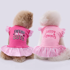 XPUDAC robe petit chien rose quotidien, pratique pour les sorties et les photos.