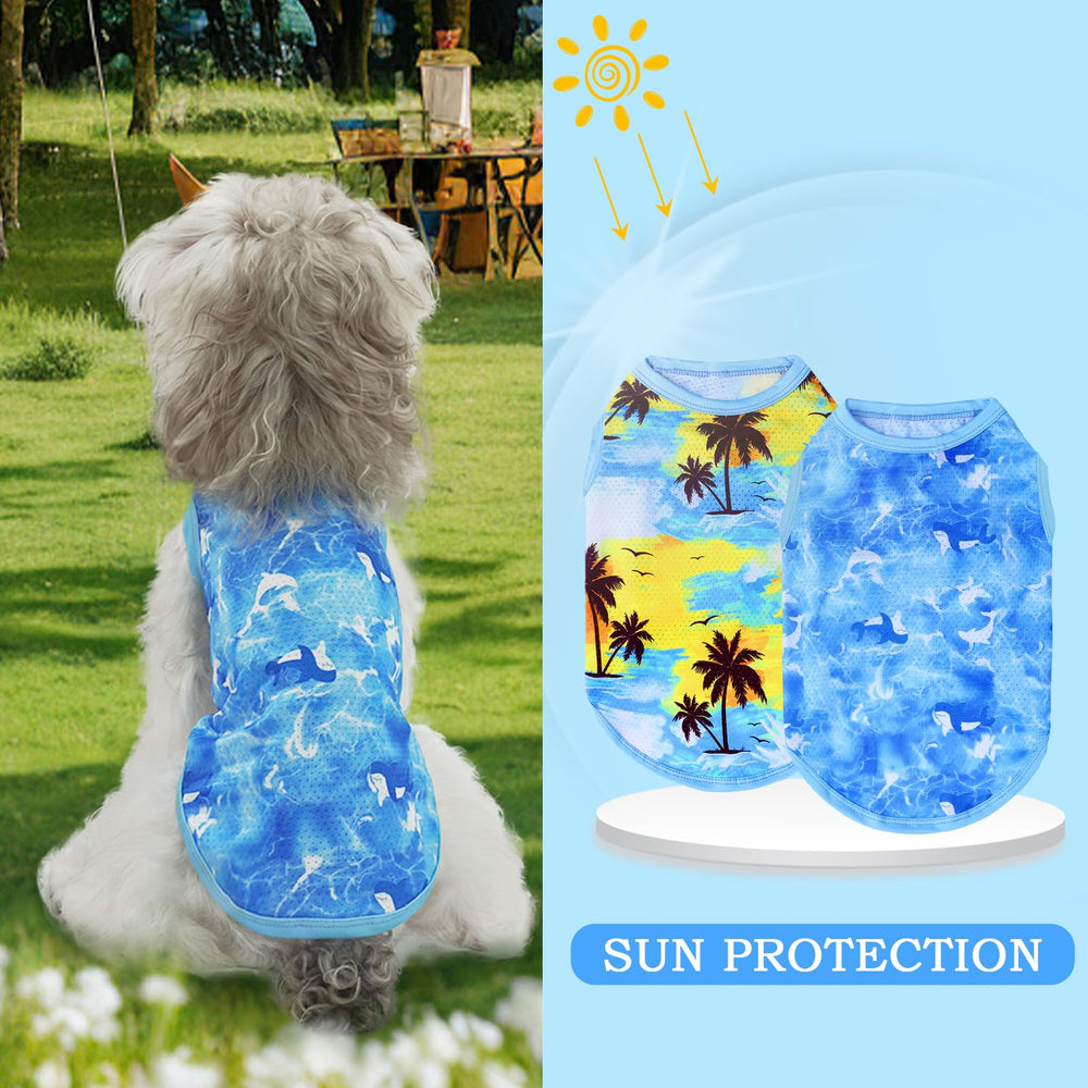 Chemise XPUDAC chien refroidissante motif citron pour journées chaudes.