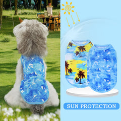 Chemise XPUDAC chien refroidissante motif citron pour journées chaudes.