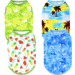 Chemise XPUDAC chien refroidissante au motif océan et requin, protection légère.