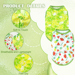 Chemise XPUDAC chien refroidissante motif plage et ananas, idéale été.