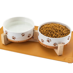 Bol XRBEOU pour chien avec motif patte embossé, élégant et pratique.