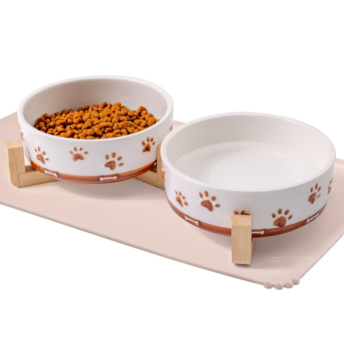 XRBEOU bol chien petit avec support bois, stabilité lors des repas.