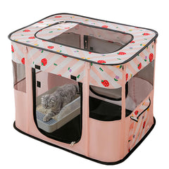 XRG enclos portable rose pour chat avec porte, accès rapide et pratique