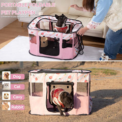 XRG enclos portable rose avec poches de rangement pour accessoires