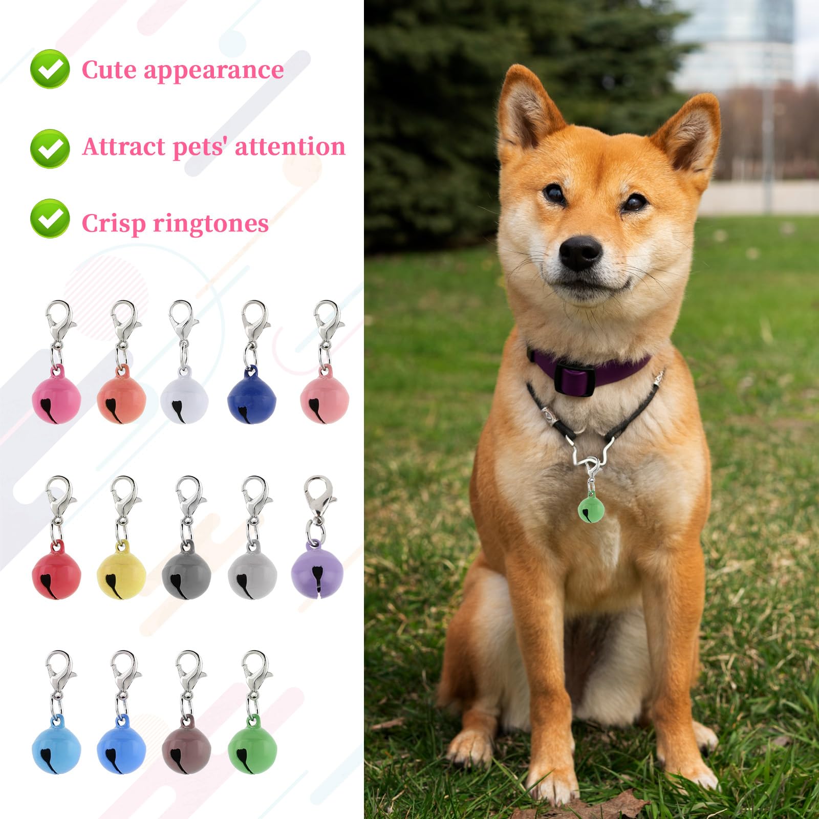 Grelots Xthrotsenk pour collier chat et chien violet, panache coloré et sonore