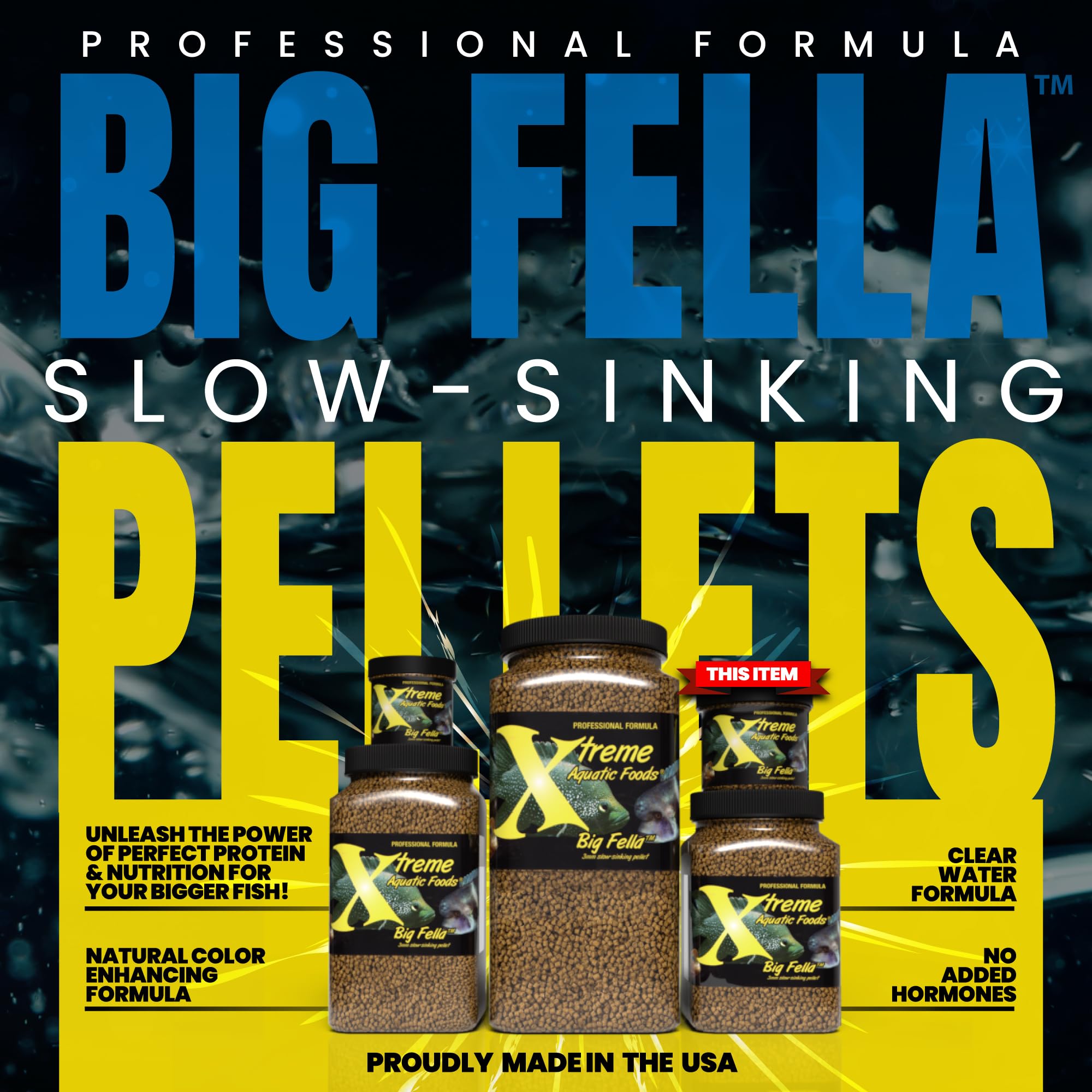 Xtreme Aquatic Foods Big Fella protéines-marines, mélange riche pour une croissance équilibrée.