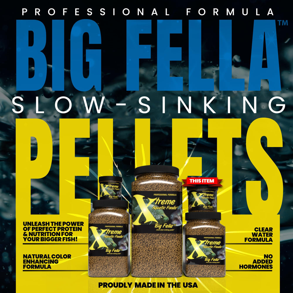 Xtreme Aquatic Foods Big Fella protéines-marines, mélange riche pour une croissance équilibrée.