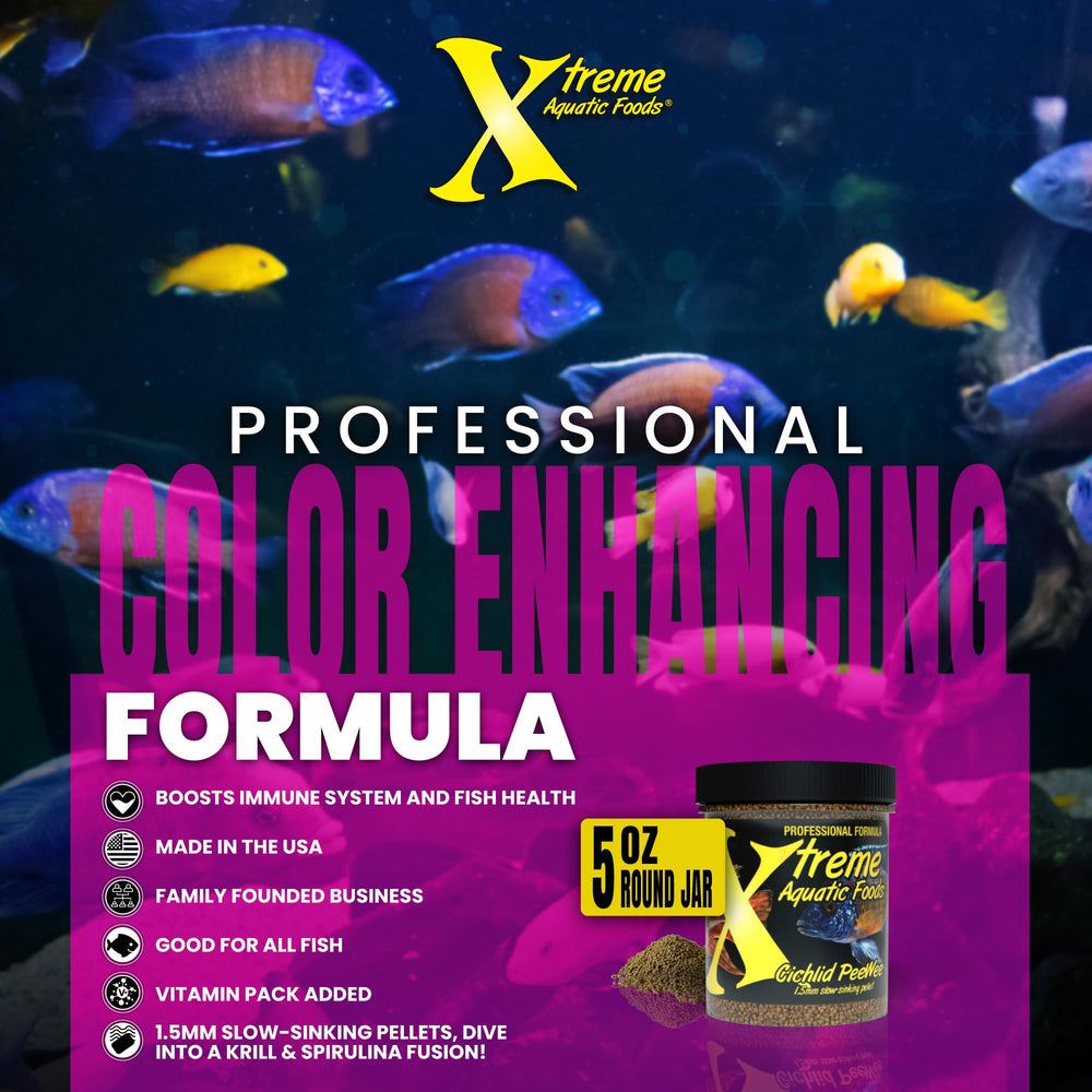 Emballage Peewee Xtreme Aquatic Foods, facile à stocker et transporter.