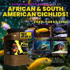 Xtreme Cichlid Peewee Granules coulent lentement pour nourrir les poissons sans suralimentation