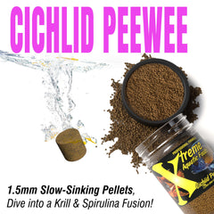 Xtreme Cichlid PeeWee Pellets, spiruline USA pour une nutrition naturelle
