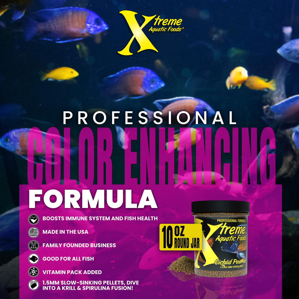Xtreme Cichlid PeeWee Pellets, pack de vitamines pour énergie et bien‑être