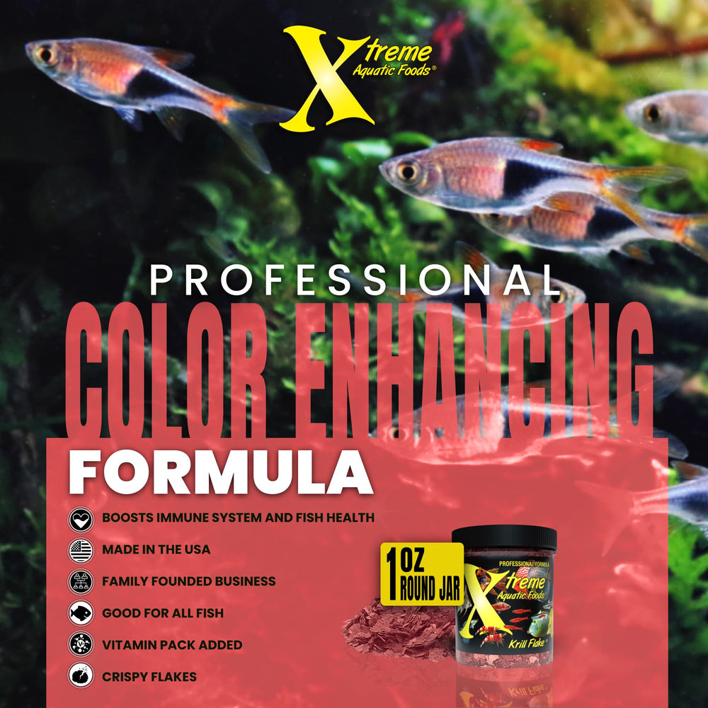 Xtreme Krill Flakes couleur vive des poissons grâce aux oméga