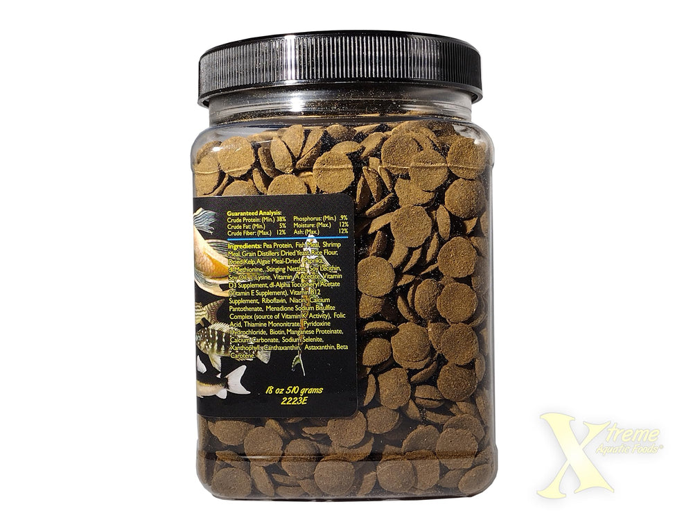 Xtreme Scrapers Wafers — ingrédients cellulose naturelle, soutiennent le régime des poissons.