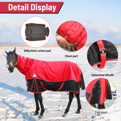 XUANNIAO couverture cheval avec capuche détachable pour plus de chaleur.